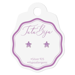 Tutu Biju uhančki 6.0 MM SILVER LILAC