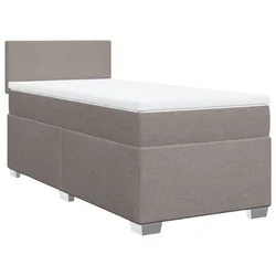 Vidaxl Box spring postelja z vzmetnico taupe 90x200 cm blago