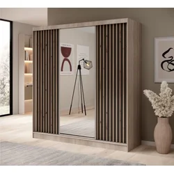 Garderobna omara Ida - 200 cm - sonoma hrast/črna