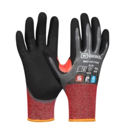 Rukavice radne Wet cut F plus vel.10 XL bordo/crne Gebol