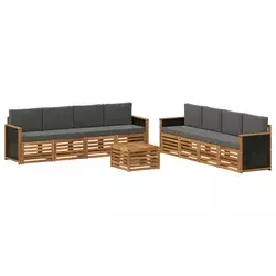 Set vanjskih sofa 9 kom. Prirodna i antracit