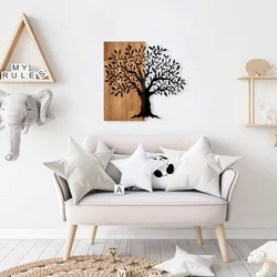 Wallity Zidna dekoracija Mysterious Tree - 371, 58x60 cm, Crna