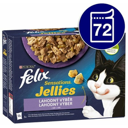 Felix Sensations Jellies janjetina, skuša, bakalar, puretina u želeu 72 x 85 g