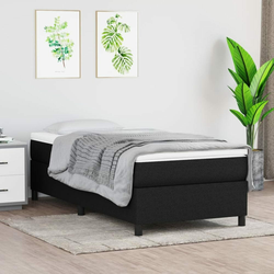 Okvir za krevet s oprugom crni 90x200cm od tkanine