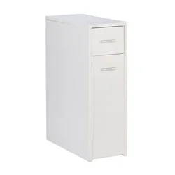 Northix Bela nišna omarica ozka 20 cm MDF s 3 predali
