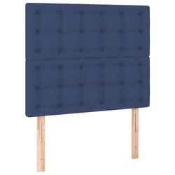 Vidaxl Vzglavje postelje modro 90x5x118/128 cm blago