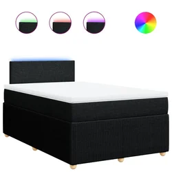 Vidaxl Box spring postelja z vzmetnico črna 120x190 cm blago