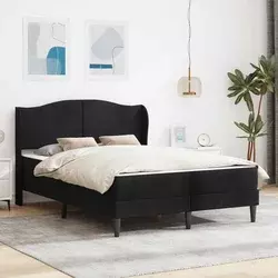 Krevetna konstrukcija s uzglavljem Crna 120 x 200 cm Baršun