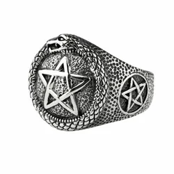 Prstan ETNOX - Pentacle with snake - SR1432
