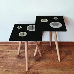 Hanah Home Set klub stočića 2Shp65, 2 komada, Crni