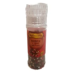 GOLDEN SPICE Biber u zrnu, Šareni, U bočici (mlin), 50g