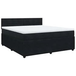 Vidaxl Box spring postelja z vzmetnico črna 180x200 cm žamet