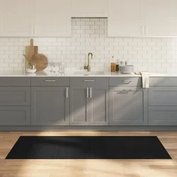 Tepih pravokutni crni 80 x 200 cm od bambusa