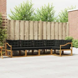 Set vanjskih sofa s jastukom 5 pcs Prirodna i crna