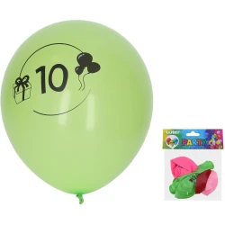 Balon 30 cm - set 5, s številko 10