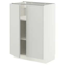 METOD Podni element s policama/2 vrata, bela/Aspudden svetlosiva, 60x37 cm