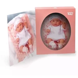 Mehka lutka v škatli, roza - 33 cm