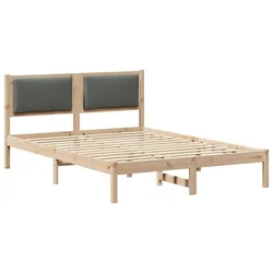Vidaxl Konstrukcija postelje z vzglavjem Temno siva 135 x 190 cm