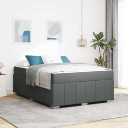 vidaXL Konstrukcija postelje Temno siva 140 x 200 cm blago