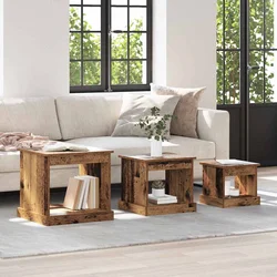 Kava Stol 3 pcs Staro drvo Konstruirano drvo