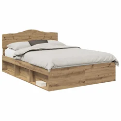 Vidaxl Konstrukcija postelje Oreh 150 x 200 cm Masivno borovo les