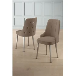 Hanah Home Set stolica Newa, 46x94x46 cm, 2 komada, Srebrno-smeđe boje