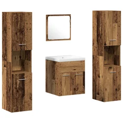 Set namještaja za kupaonicu 4 pcs Staro drvo Konstruirano drvo