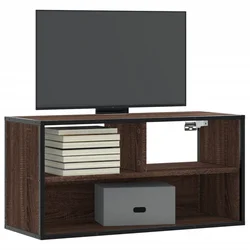 TV ormarić smeđi hrast 80x31x39,5 cm Konstruirano drvo i metal