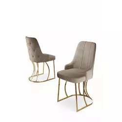 HANAH HOME Set stolica (4 dela) Puva Cappuccino Gold