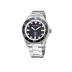 Ročna ura Nautica NAPFWF117 Silver/Black