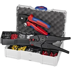 Knipex automatska klešta za skidanje izolacije + samopodešavajuća klešta za hilzne u TANOS MINI-systainer® plastičnoj kutiji sa izolovanim hilznama (97 90 10)