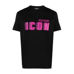 Črna majica Dsquared2 z napisom ICON
