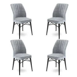 Hanah Home Set stolica Flex, 45x93x42 cm, 4 komada, Sivo-crne