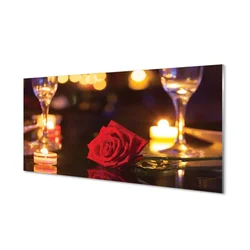tulup.si Slika na steklu Rose sveče očala 100x50 cm 2 obešalnika