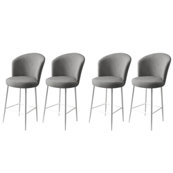 Hanah Home Set barskih stolica Fora, 4 komada, Sivo-beli