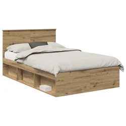 Vidaxl Konstrukcija postelje Oreh 135 x 190 cm Konstruiran les