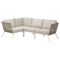 SEGERÖN Ugaona sofa, trosed, napolju bela/bež/Frösön/Duvholmen bež