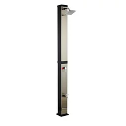 NERO Solarni tuš 40L niklovani kvadratni dvodelni sa nožnom slavinom H=217cm