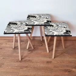 Hanah Home Set klub stočića 3Shp341, 3 komada, Bela