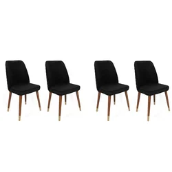 Hanah Home Set stolica Hugo-386 V4, 75x62x102 cm, 4 komada, Crne