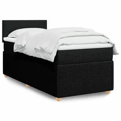 vidaXL vidaXL Box spring postelja z vzmetnico črna 100x200 cm blago, (21290911)