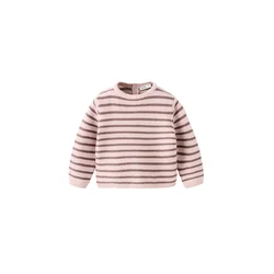 MANGO KIDS Pulover ANN temno rjava/roza
