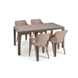 Set vrtnega pohištva Demi 4+1 cappuccino