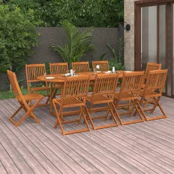 11-dijelni vrtni blagovaonski set 220x90x75 cm bagremovog drva