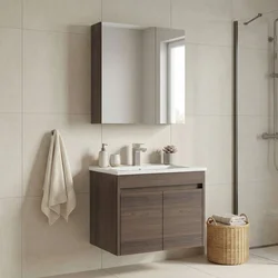 HANAH HOME Kupatilski ormarić sa umivaonikom i ogledalom (2 komada) Side 65 v2 778
