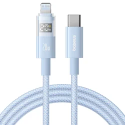 Polnilni in podatkovni 20W USB-C v Lightning kabel Baseus Data Cable Display 2 - 2m - galaxy blue