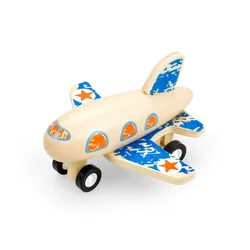 Pino drveni avion na potez – plavi
