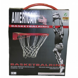 Obroč za košarko z vzmetjo in mrežico 45 cm/16mm
