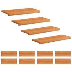 Vidaxl Stopnice 12 kos 80 x 30 x 2 cm Svetlo rjava Trda bukovina