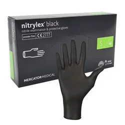JEDNOKRATNE RUKAVICE OD NITRILA NITRYLEX BLACK CRNE BEZ PUDERA 100 KOM VELICINA S